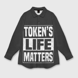 Женская рубашка oversize 3D Tokens life matters