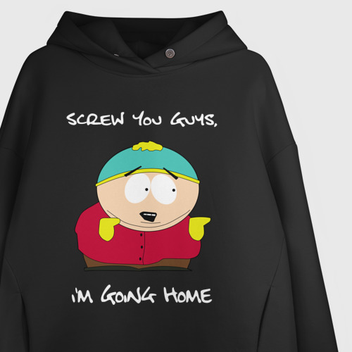 Женское худи Oversize хлопок Южный Парк South Park, цвет черный - фото 3