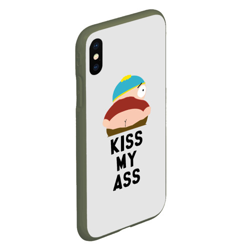 Чехол для iPhone XS Max матовый с принтом Kiss My Ass, вид сбоку #3
