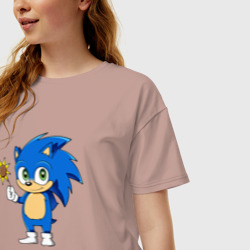 Женская футболка хлопок Oversize Baby Sonic - фото 2