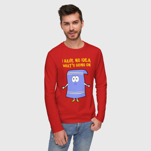 Мужской лонгслив хлопок South Park, Полотенчик, цвет красный - фото 3