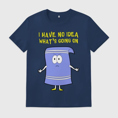 Мужская футболка хлопок с принтом South Park, Полотенчик, вид спереди #2