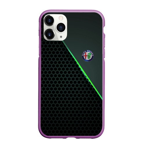 Чехол для iPhone 11 Pro Max матовый Alfa Romeo Альфа Ромео, цвет фиолетовый