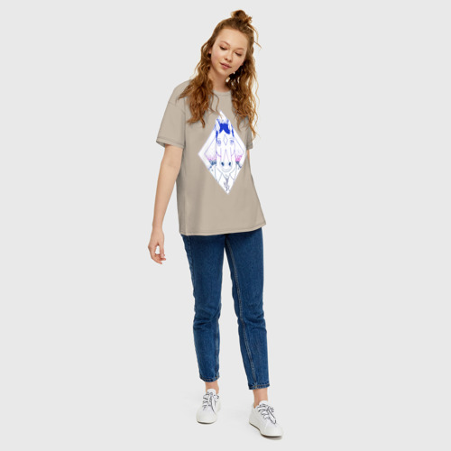Женская футболка хлопок Oversize BoJack Horseman, цвет миндальный - фото 5