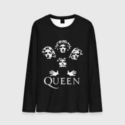 Мужской лонгслив 3D Queen Квин +на спине