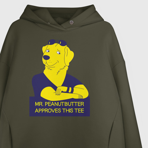 Женское худи Oversize хлопок Mr. Peanutbutter, цвет хаки - фото 3