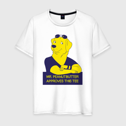 Мужская футболка хлопок Mr. Peanutbutter, цвет белый