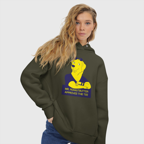 Женское худи Oversize хлопок Mr. Peanutbutter, цвет хаки - фото 4