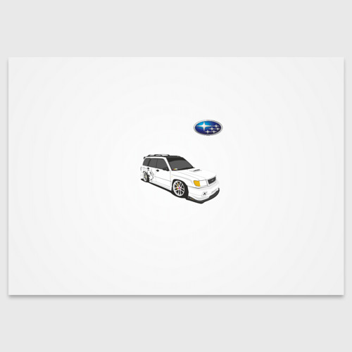 Поздравительная открытка Subaru forester Субару Форестер, цвет белый