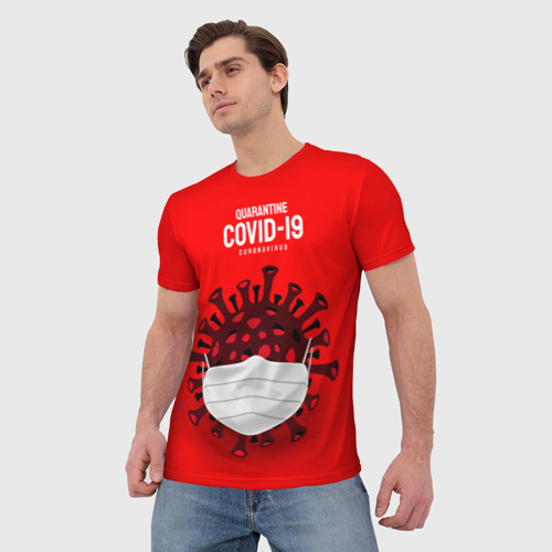 Мужская футболка 3D 2019-nCoV Коронавирус, цвет 3D печать - фото 3