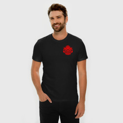 Мужская футболка хлопок Slim Красный оверлорд лого - фото 2