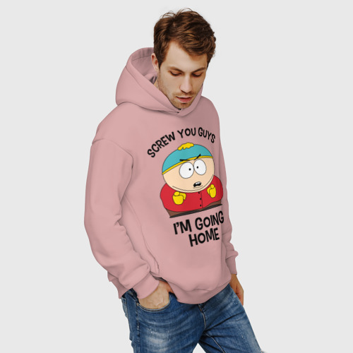 Мужское худи Oversize хлопок South Park, Эрик Картман, цвет пыльно-розовый - фото 7