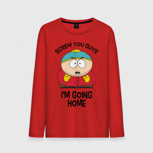 Мужской лонгслив хлопок South Park, Эрик Картман, цвет красный