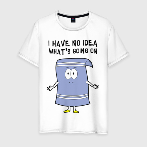Мужская футболка из хлопка с принтом South Park, Полотенчик, вид спереди №1