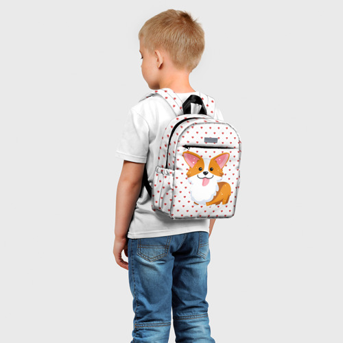 Детский рюкзак 3D с принтом Корги, фото на моделе #1