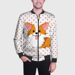 Мужской бомбер 3D Корги - фото 2