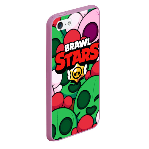 Чехол для iPhone 5/5S матовый BRAWL STARS, цвет розовый - фото 3