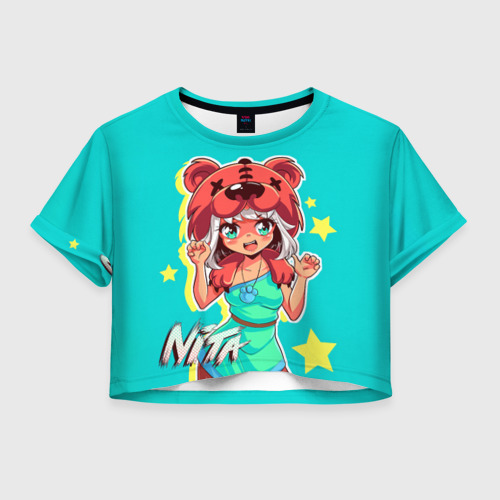 Женская футболка Crop-top 3D BEAR GIRL Фото 01 Женская футболка Crop-top 3D BEAR GIRL Фото 01