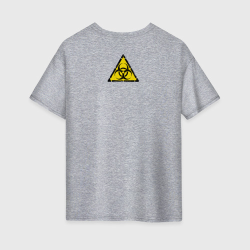 Женская футболка хлопок Oversize Biohazard, цвет меланж - фото 2