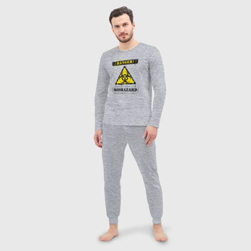 Мужская пижама с лонгсливом хлопок Biohazard, цвет меланж - фото 3
