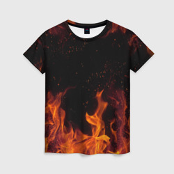 Женская футболка 3D Огонь fire