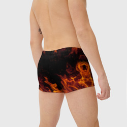 Плавки с принтом Огонь fire для мужчины, вид на модели сзади №2. Цвет основы: белый