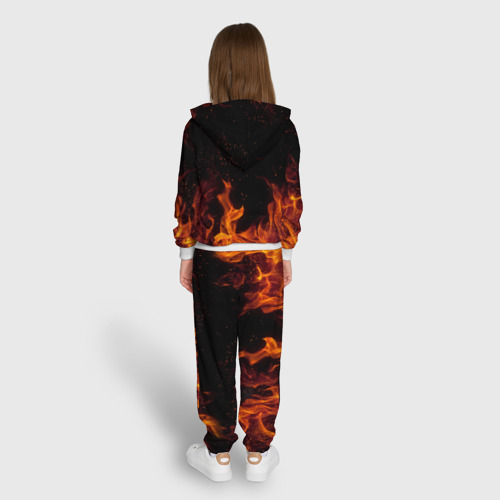 Детский 3D костюм с принтом ОГОНЬ | FIRE, вид сзади #2