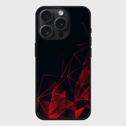 Чехол силиконовый для Apple iPhone 15 Pro Мax матовый Red stripes красная геометрия