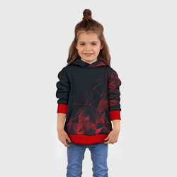 Детская толстовка 3D Red stripes красная геометрия - фото 2