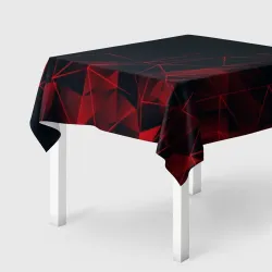 Скатерть 3D Red stripes красная геометрия