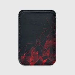 Картхолдер Magsafe магнитный Red stripes красная геометрия