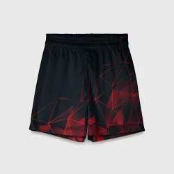 Детские спортивные шорты 3D Red stripes красная геометрия