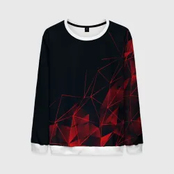 Мужской свитшот 3D Red stripes красная геометрия