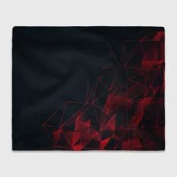 Плед 3D Red stripes красная геометрия