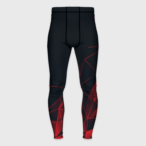 Мужские тайтсы 3D Red stripes красная геометрия