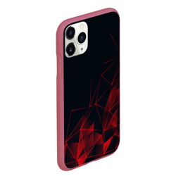 Чехол для iPhone 11 Pro Max матовый Red stripes красная геометрия - фото 2