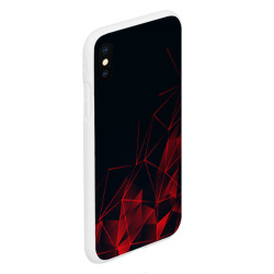 Чехол для iPhone XS Max матовый Red stripes красная геометрия - фото 2