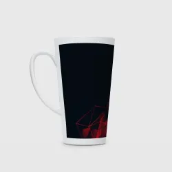 Кружка Латте Red stripes красная геометрия