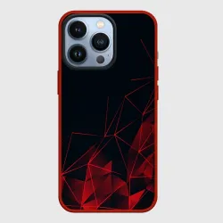 Чехол для iPhone 13 Pro Red stripes красная геометрия