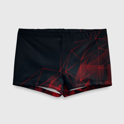 Детские купальные плавки 3D Red stripes красная геометрия