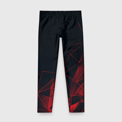 Детские леггинсы 3D Red stripes красная геометрия