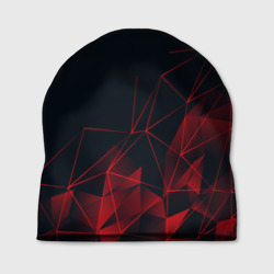 Шапка 3D Red stripes красная геометрия