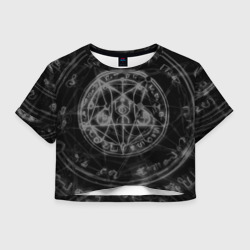 Женская футболка Crop-top 3D Пентаграмма pentagram