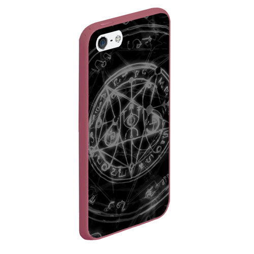 Чехол для iPhone 5/5S матовый Пентаграмма pentagram, цвет малиновый - фото 3