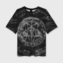 Женская футболка oversize 3D Пентаграмма pentagram