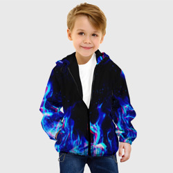Детская куртка 3D Синий огонь глитч blue fire glitch - фото 2