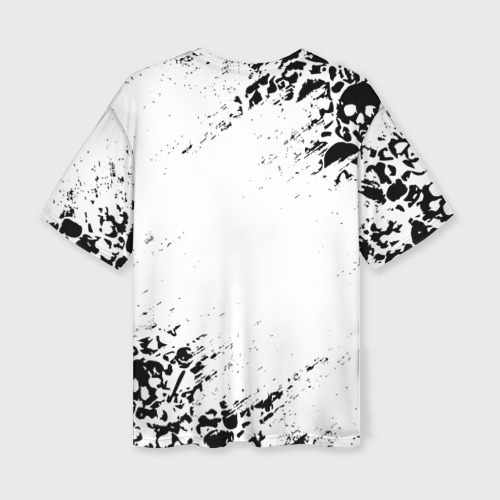 Женская футболка oversize 3D Белые черепа white skulls, цвет 3D печать - фото 2