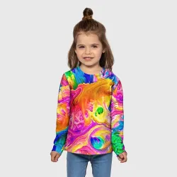 Детский лонгслив 3D Tie dye яркие краски - фото 2