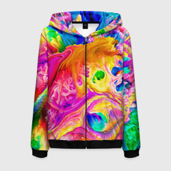 Мужская толстовка 3D на молнии Tie dye яркие краски