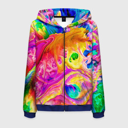 Мужская толстовка 3D на молнии Tie dye яркие краски